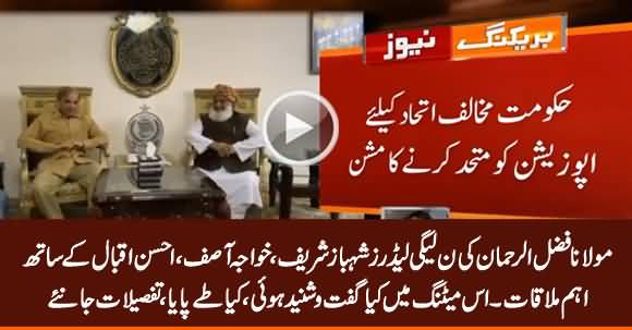 Import Meeting Between Maulana Fazlur Rehman And Shahbaz Sharif