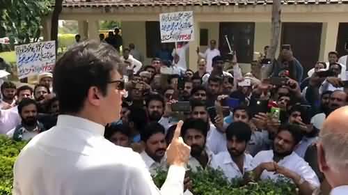 Imran Khan among PTI workers at Banigala to listen to their grievances about allotment of tickets.