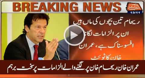 Imran Khan Got Angry For Baseless Allegations on Reham Khan