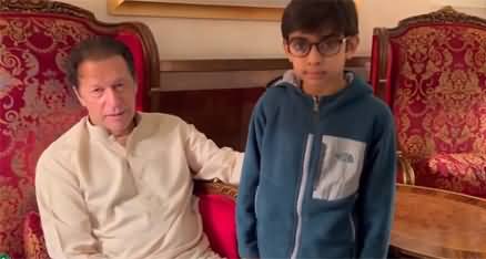 Imran Khan meets child of PTI leader Adnan Amir Mughal