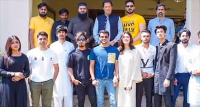 Imran Khan meets famous tiktokers at Bani Gala