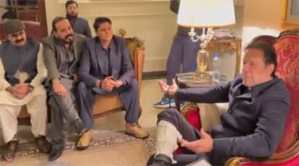 Imran Khan meets PTI social media workers at Zaman Park Lahore