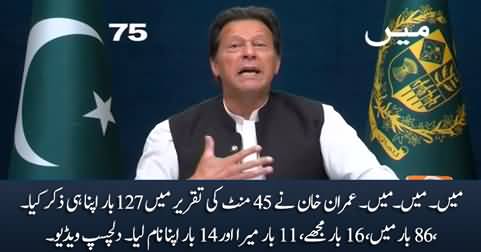 Imran Khan mentions himself 127 times in 45 minutes speech