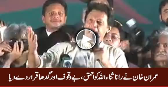 Imran Khan Ne Rana Sanaullah Ko Ahmaq, Bewaqoof, Gadha Qarar De Dia