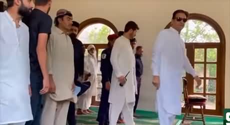 Imran Khan offers prayer at his residence in Bani Gala