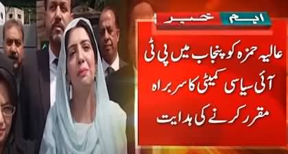 Imran Khan orders to appoint Aaliya Hamza as head of political committee in Punjab