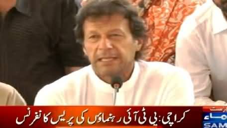 Imran Khan Press Conference on Load Shedding & BBC Report Against MQM - 25th June 2015