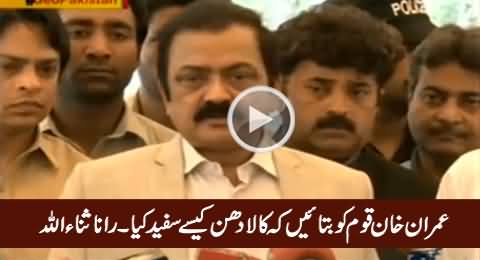 Imran Khan Qaum Ko Batatyein Ke Kala Dhan Kaise Safaid Kya - Rana Sanaullah Media Talk