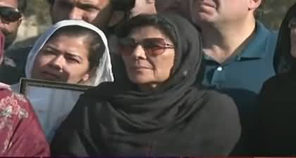 Imran Khan's sister Aleema Khan talks to media after meeting Imran Khan in jail