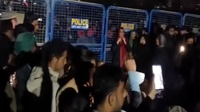 Imran Khan's sisters and PTI workers holding sit-in outside Adiala jail