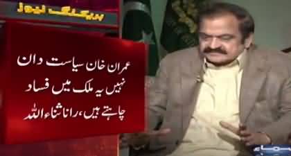 Imran Khan should be arrested for his vision of creating disorder in the country - Rana Sanaullah