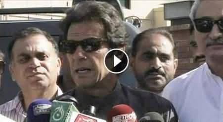 Imran Khan Talking to Media After Visiting Hamid Mir - 15th May 2014