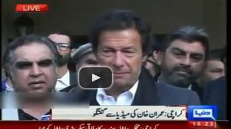 Imran Khan Talking To Media in Karachi - 8th January 2014