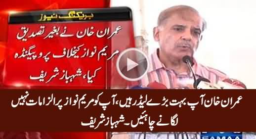 Imran Khan You Should Not Put False Allegations on Maryam Nawaz - Shahbaz Sharif