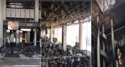 Inside visuals of Iranian State TV's building destroyed in Israeli attack