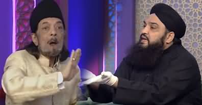 Intense Debate Between Zameer Akhtar Naqvi And Mufti Abid Mubarak on Respect of Sahaba