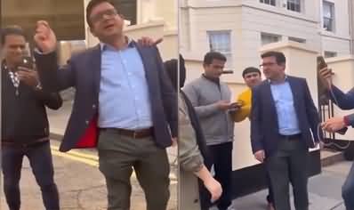 Intense fight between PTI Women & Journalist Kausar Kazmi in front of Nawaz Sharif's house in London