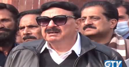 Interior Minister Sheikh Rasheed Ahmed talks to media - 16th January 2022