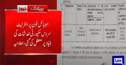 Internet service to remain suspended in Balochistan till August 31
