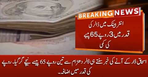 Ishaq Dar effect: Dollar depreciates by 3.65 Rs in Interbank market