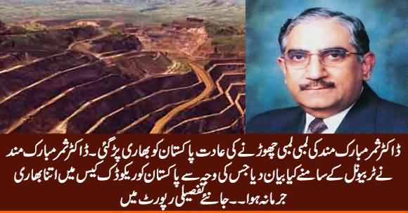 It Is Dr. Samar Mubarakmand Who Caused Pakistan Heavy Fine in Reko Diq Case