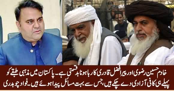 It Is Unfortunate That Khadim Hussain Rizvi & Pir Afzal Qadri Are Out of Jail - Fawad Chaudhry