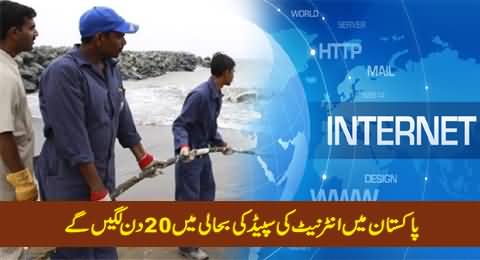 It Will Take About Twenty Days For Complete Restoration of Internet Speed in Pakistan
