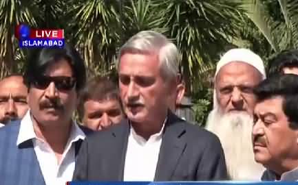 Jahangir Tareen´s Short media talk regarding PMLN leaders joining PTI