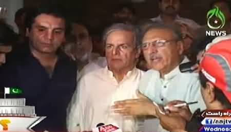 Javed Hashmi Talking to Media in Multan After Getting Back to Long March