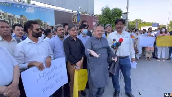 Journalists' Protest In Front of National Press Conference Against Attack on Asad Ali Toor