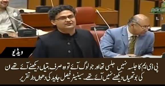 Karachi Jalsy Main Log Battian Dekhnay Aye Thy Apki Buthian Dekhnay Nahin - Senator Faisal Javed Blasting Speech