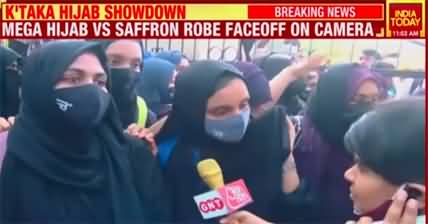 Karnataka Hijab Row: Mega Hijab Vs Saffron Faceoff On Camera In Karnataka