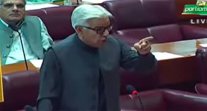 Khawaja Asif's aggressive speech against Supreme Court judges in national assembly