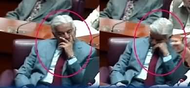 Khawaja Asif Sleeping During Shehbaz Sharif Speech in Assembly