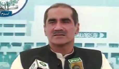 Khawaja Saad Rafique Media Talk Outside Parliament – 4th August 2015