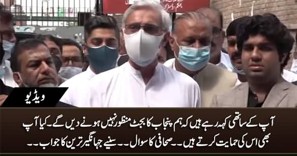 Kia Aap Punjab Ka Budget Manzoor Nahi Hone Dein Ge? Journalist Asks Jahangir Tareen