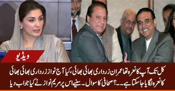 Kia Hum Nawaz Zardari Bhai Bhai Ka Naara Laga Sakte Hain? Journalist Asks Maryam Nawaz