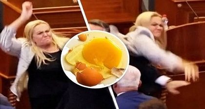 Kosovo PM slammed with eggs by furious opposition