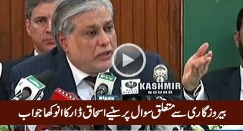 Listen Ishaq Dar's Reply on A Question About Un-Employment