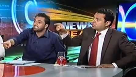 Live Fight Between Talal Chaudhry of PMLN and Shafiq Qazi of Awami Tehreek