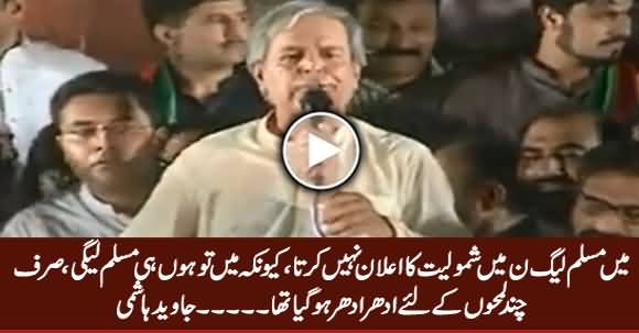 Main Sirf Chand Lamhon Ke Liye PMLN Se Idhar Udhar Ho Gaya Tha - Javed Hashmi