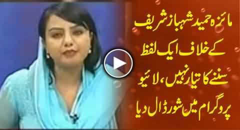 Maiza Hameed Not Ready to Listen Any Thing Against Shahbaz Sharif, Shouting in Live Program