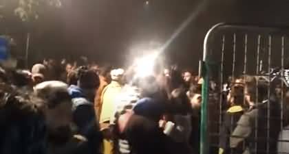 Many PTI workers gathered outside Imran Khan's residence in Zaman Park