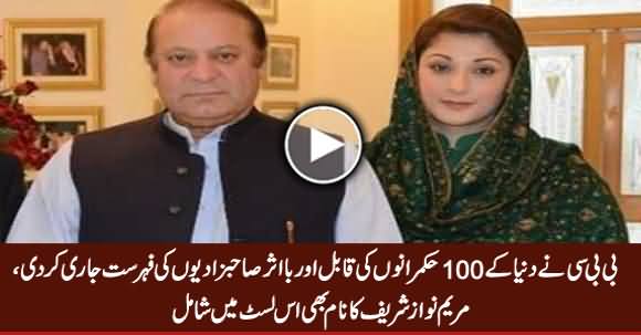 Maryam Nawaz Among 100 Influential Ruler's Daughter