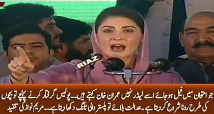 Maryam Nawaz criticizes Imran Khan for not presenting himself for arrest