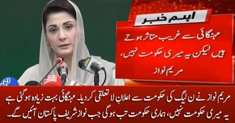Maryam Nawaz disowns PMLN government, says 