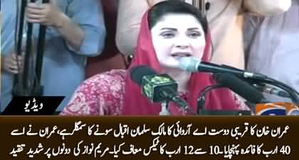 Maryam Nawaz's serious allegations against Imran Khan's close friend and ARY's owner Salman Iqbal