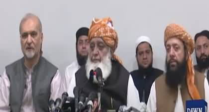 Maulana Fazal Ur Rehman and Jamat E Islami's Hafiz Naeem Ur Rehman's joint media talk