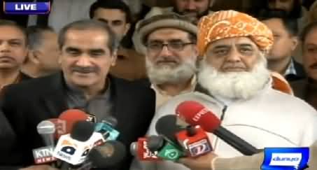 Maulana Fazal-ur-Rehman and Khawaja Saad Rafique Media Talk – 25th February 2015