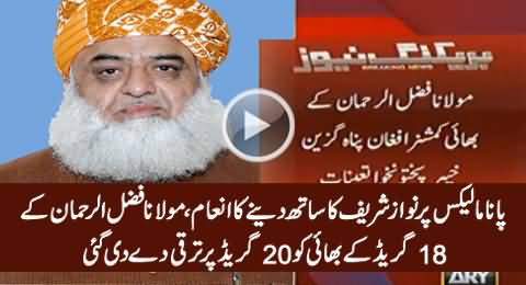 Maulana Fazal-ur-Rehman Got Reward of Supporting Nawaz Sharif on Panama Leaks